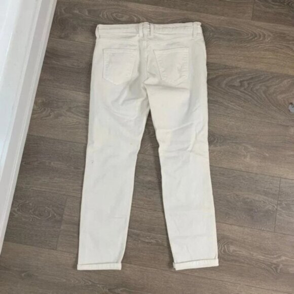 Current Elliott the Fling White Tattered Jeans Straight leg Boyfriend Size 26 - Picture 9 of 13